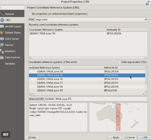 QGIS 3.0 - wizualizacja zasięgu układów współrzędnych