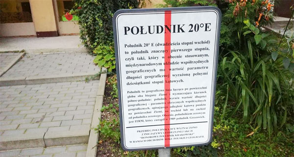 Południk 20 st. E w Krakowie