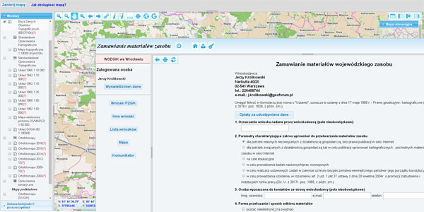 WODGiK Wrocław: zamawianie map przez internet