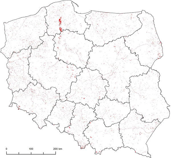 Zmiana pokrycia terenu Polski na podstawie danych Corine Land Cover 2012 i 2018