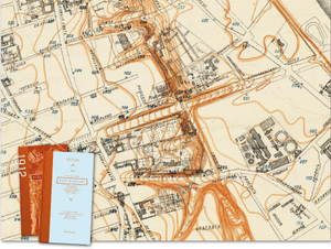 Fragment planu Warszawy z 1912 r. Jest to drugi wydany plan miasta z poziomicową prezentacją rzeźby terenu