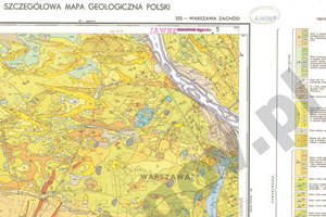 Fragment szczegółowej mapy geologicznej Polski w skali 1:50 000