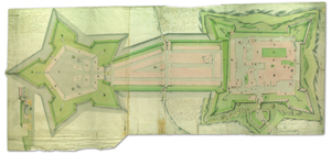 Ryc. Mapa twierdzy jasnogórskiej z projektem jej rozbudowy, 1790 r., Karol Polewski, AGAD, Zbiór Kartograficzny, 94-8