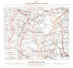 Mapy z wariantami granicy wschodniej z Polskiego Atlasu Kongresowego (1921)