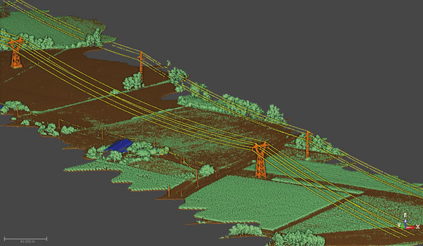 Sklasyfikowana chmura punktów pozyskana przez Delair DT26X LiDAR