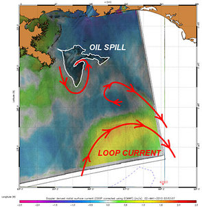 Envisat monitoruje przemieszczanie się ropy w Zatoce Meksykańskiej