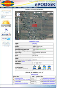 ePODGiK: Prognoza pogody dla obszaru pracy geodezyjnej