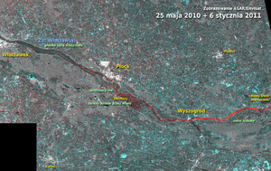 Wiślany zator okiem satelity <br />
fot. Andrzej Kotarba/CBK PAN/ESA