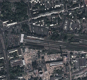 Nowe zdjęcia satelitarne od Google'a <br />
okolice dworca Łódź Fabryczna (fot. GE)