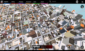 Amazon też chce mieć mapy 3D <br />
okno aplikacji UpNext
