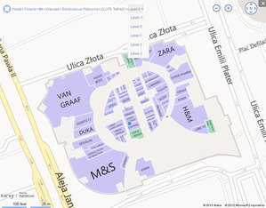 Nokia stawia na kartowanie budynków <br />
Złote Tarasy na Bing Maps