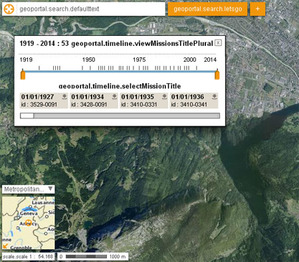 Geoportal z czasowym suwakiem mapą kwietnia MAK