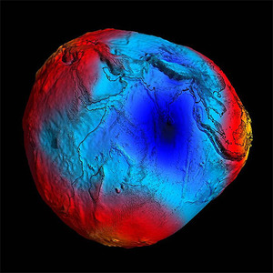 Piąta geoida GOCE <br />
Geoida od GOCE z 2011 r. (fot. ESA)