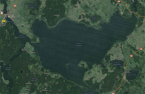 Drobna aktualizacja zdjęć satelitarnych Google <br />
Jezioro Śniardwy w Google Maps