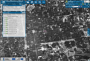 Fotomapa z lat 70. w łódzkim geoportalu