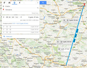 Zaplanuj podróż pociągiem PKP Intercity na Mapach Google