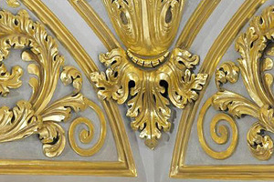 PW zeskanuje wnętrza pałacu w Wilanowie <br />
Fragment sztukaterii w Garderobie Króla (fot. Muzeum Pałacu Króla Jana III w Wilanowie)
