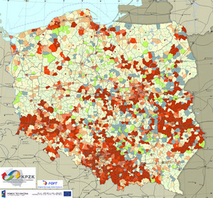 O problematycznym zagospodarowaniu na Radzie IIP <br />
Fragment Koncepcji Przestrzennego Zagospodarowania Kraju (pokrycie gmin planami)