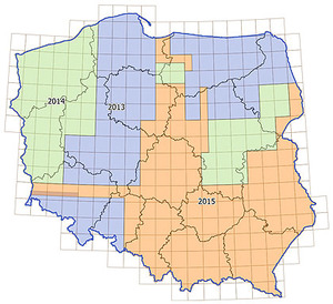 ARiMR zamawia mapy anaglifowe <br />
Zakres obszarowy opracowania (zdjęcia z lat 2013-15)