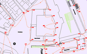 Stolica zamawia monitoring Skarpy Warszawskiej <br />
fot. Fragment szkicu siatek punktów pomiarowych dla niwelacji