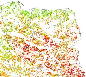 Postęp suszy na nowych mapach IGiK-u