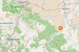 Wypadek fotogrametrycznego śmigłowca na Dolnym Śląsku <br />
mapa: OpenStreetMap