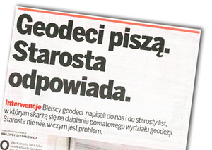 Z życia regionów: bielscy geodeci piszą do starosty