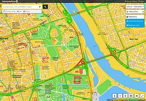 Korki i utrudnienia na drogach na mapach Panoramy Firm