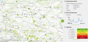 Zanieczyszczenie powietrza na interaktywnych mapach