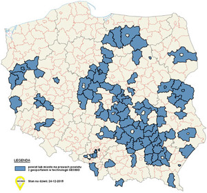 100 geoportali Geobidu <br />
Mapa geoportali powiatowych Geobidu