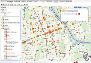 Biletomaty w warszawskim geoportalu