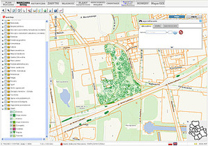 Zieleń miejska w warszawskim geoportalu