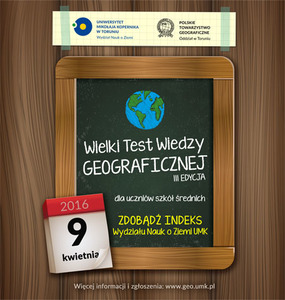 Już w sobotę Wielki Test Wiedzy Geograficznej oraz warsztaty metodyczne