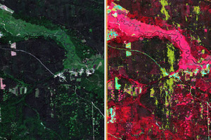 Skutki huraganu z satelity Sentinel-2