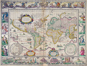 Dawne obrazy świata na wystawie w Cieszynie <br />
Mapa świata Willema Janszoona Blaeu, 1640 r.