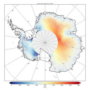 Wszystkie dane z Sentinela-3 już w sieci <br />
Wizualizacja kilkudniowych pomiarów Sentinela-3A dla obszaru Antarktydy