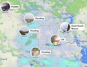 Mapa Snapchata pomaga ofiarom huraganu Harvey