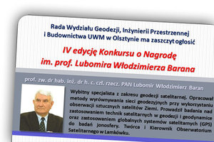 Konkurs o nagrodę im. prof. Barana po raz czwarty