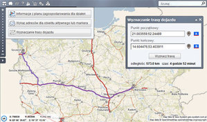 Wyznaczanie trasy w Geoportalu Otwartych Danych Przestrzennych