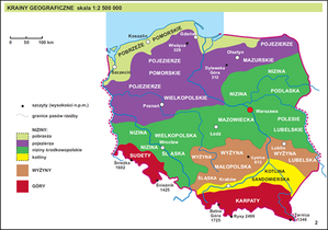 GUGiK planuje druk Atlasu Polski dla niewidomych i słabowidzących <br />
Przykładowa mapa atlasu, druk dla słabowidzących (Źródło: OPZ)