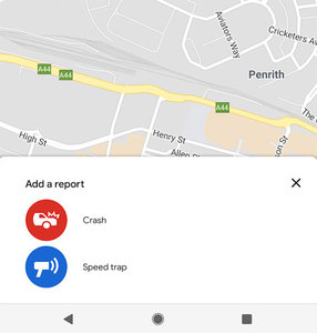 Wypadki i fotoradary na Mapach Google