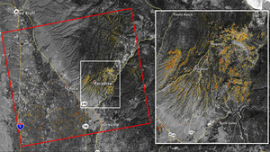Kalifornijskie pożary widziane z kosmosu <br />
fot. NASA