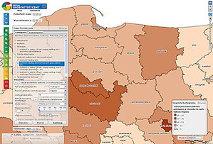 GUS szerzej otwiera dane <br />
Okno prowadzonego przez GUS Portalu Geostatystycznego