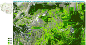 Nowoczesna teledetekcja wsparciem dla monitoringu środowiska <br />
Analiza zmian w zadrzewieniu i zakrzaczeniu na obszarze Ostoi Olsztyńsko-Mirowskiej (oprac. K. Osińska-Skotak)