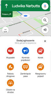 Bardziej rozbudowane raporty drogowe na Mapach Google