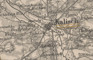 Nowe mapy w Archiwum WIG <br />
Fragment arkusza Kalisch (Kalisz) tzw. Mapy Reymanna (skala oryginału 1:200 000)