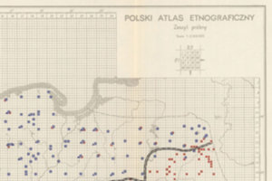 Projekty kartograficzne dofinansowane przez MNiSW <br />
Fragment mapy z "Polskiego atlasu etnograficznego", archiwumpae.us.edu.pl