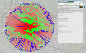 Analizy widoczności w Geoportalu <br />
Analiza obszarowa