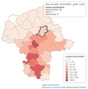 Mazowieckie uruchamia własną mapę koronawirusa