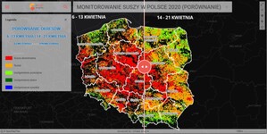 Powstał serwis Mapy Suszy <br />
Monitorowanie suszy w Polsce - dane satelitarne (najnowsze porównanie)